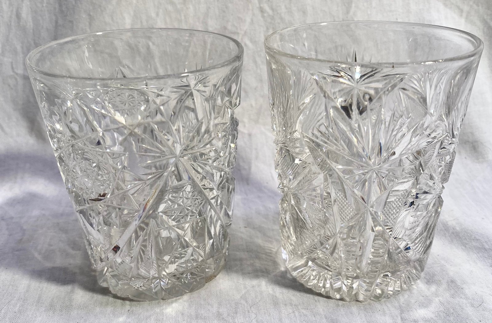 Set of 2 Solid Crystal Old Fashioned Tumblers Waterford