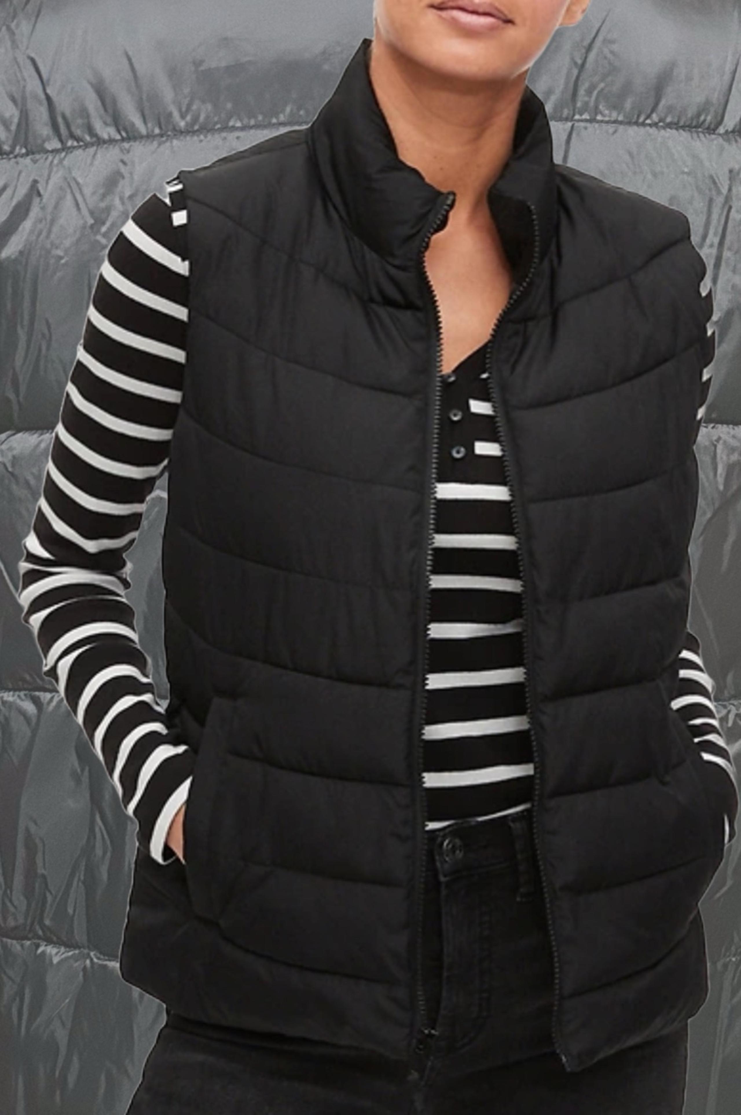 Gap -  “Coldcontrol” Black Quilted Puffer Vest - L