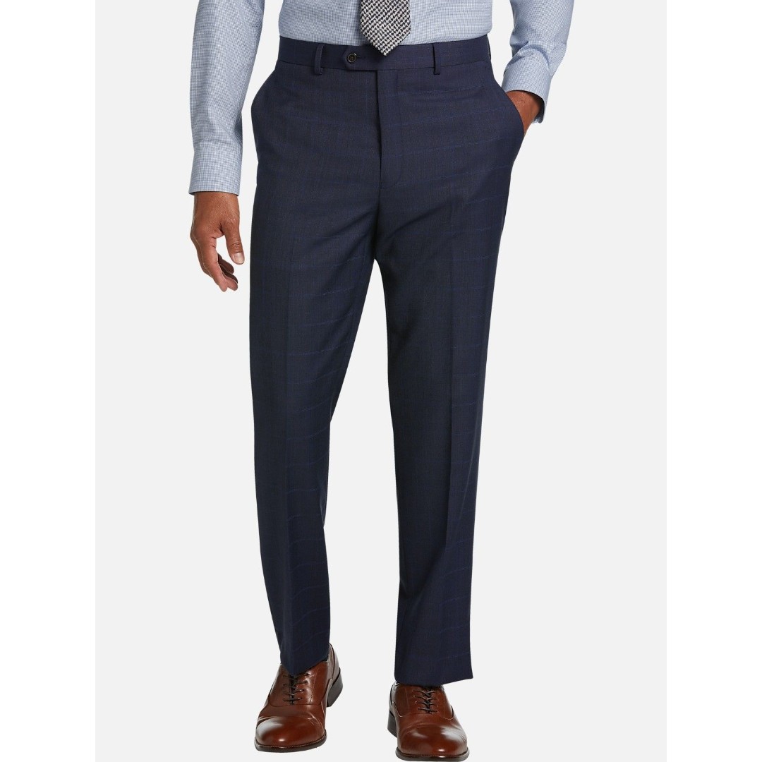 Ralph Lauren Classic Fit Ultraflex Stretch Blue Plaid Suit Pant Size 42R NWT