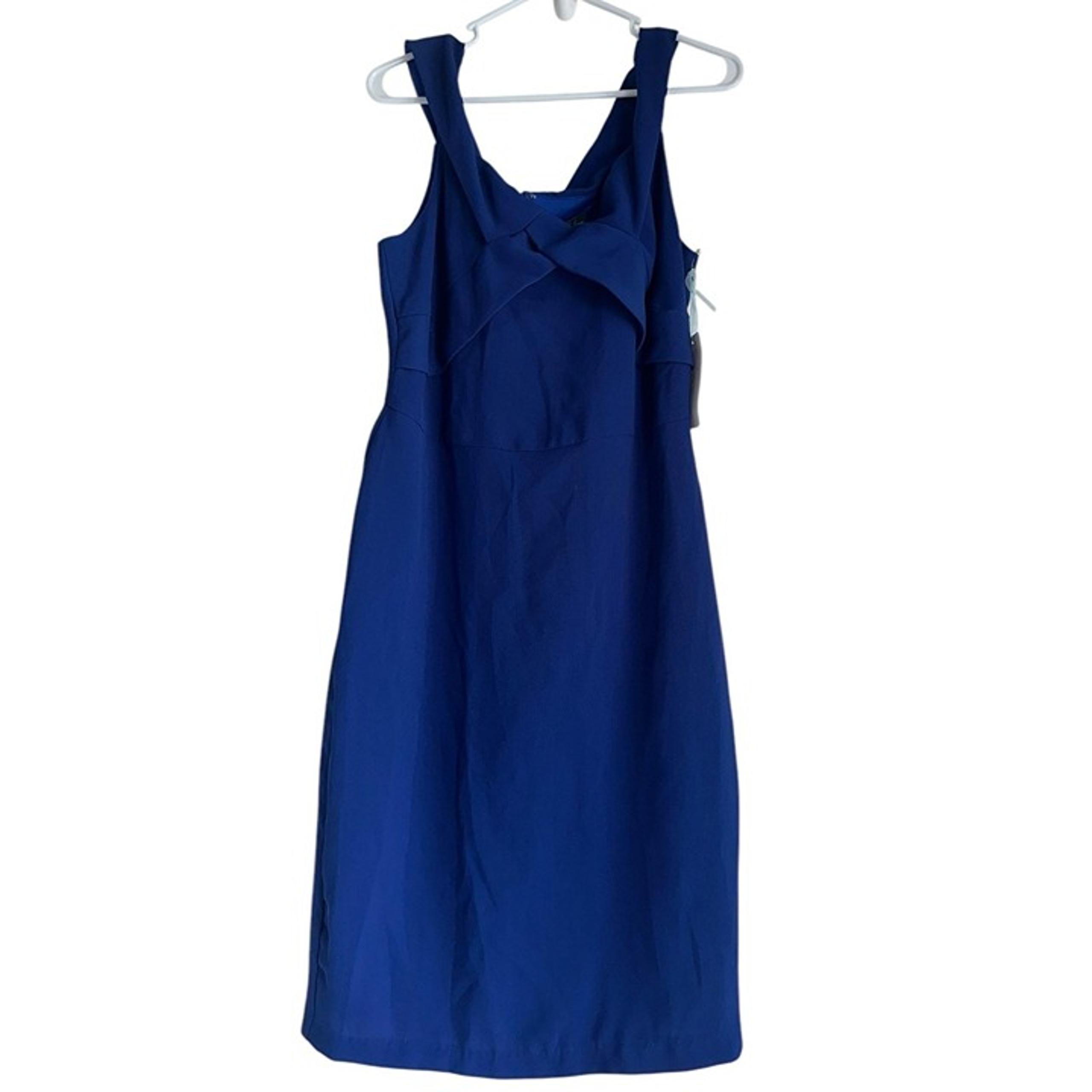 NWT Eva By Eva Franco Off Shoulder Sheath Dress Size 10 Cobalt Blue Classic