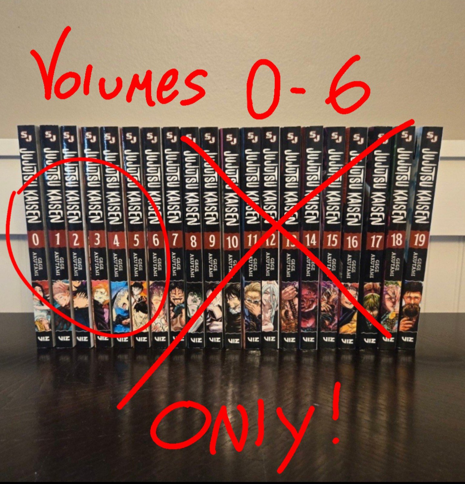 Jujutsu Kaisen Manga lot, Volumes 0-6