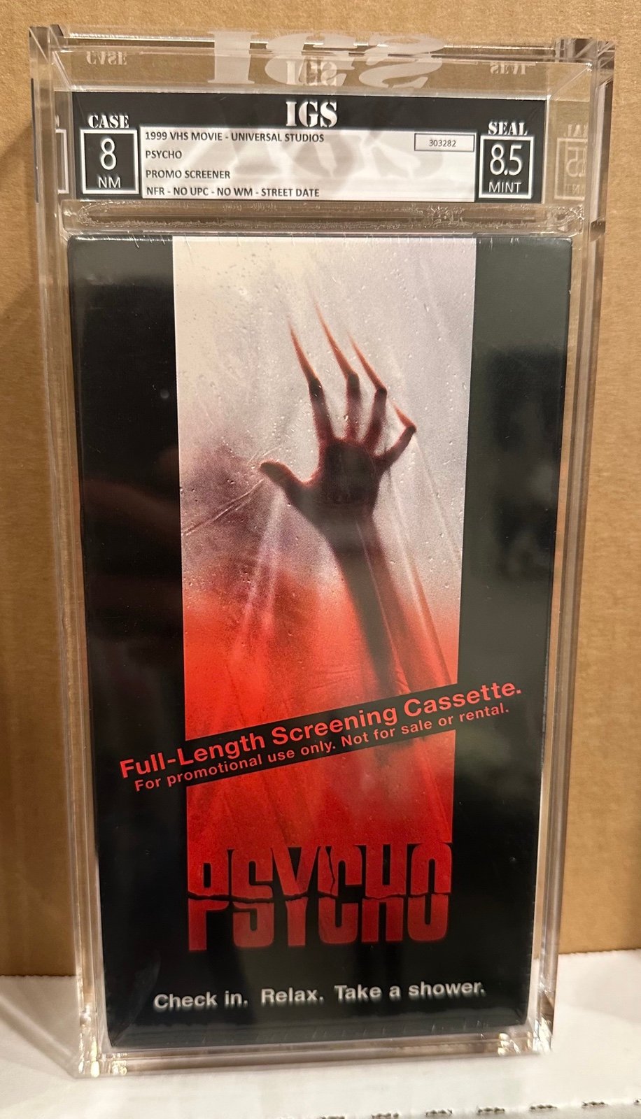 Very Rare Psycho 1999 Screener IGS Graded 8/8.5 NM/MT Horror Early Vince Vaughn