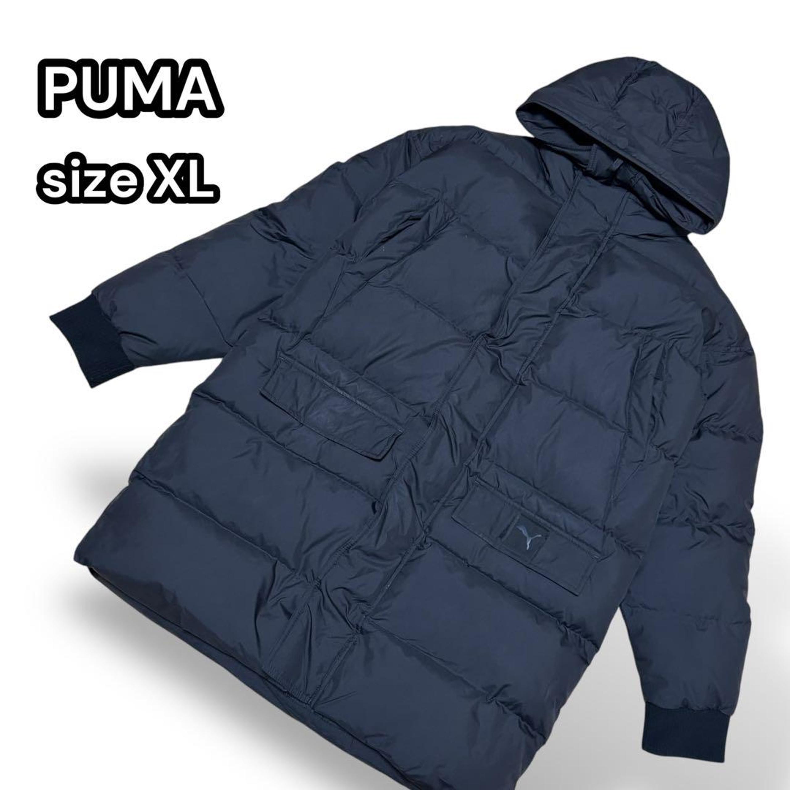 Puma Men's Down Jacket, Large Size, Bench Coat, Black, XL, Outerwear