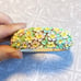 Pastel Celluloid Bangle Bracelet Vintage Carved Flowers Mid Century Bracelet