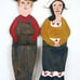 Vintage primitive wood cutout figures outsider folk art pilgrims farmhouse decor