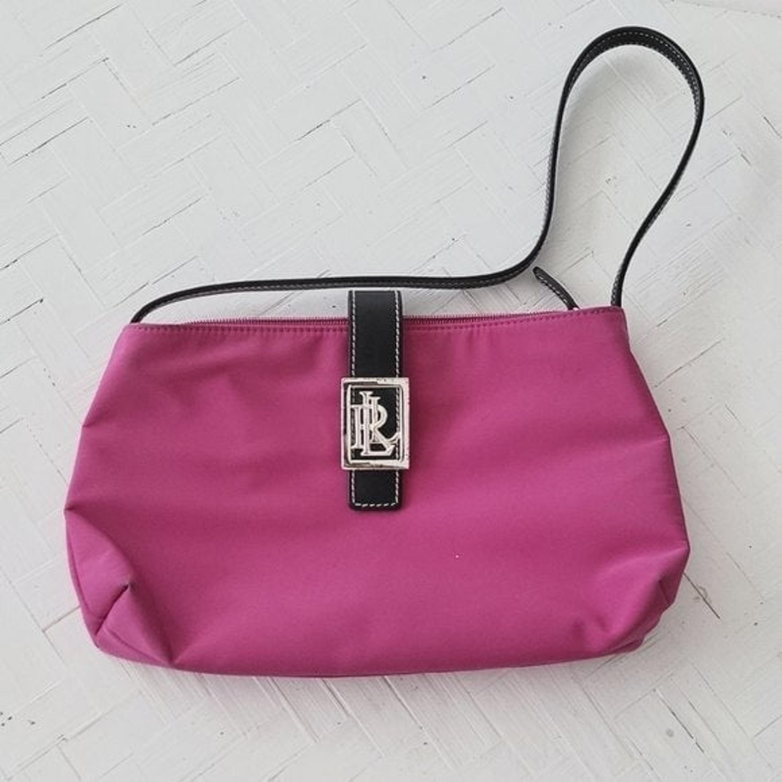 Lauren Ralph Lauren Pink Nylon with Leather Strap Handbag