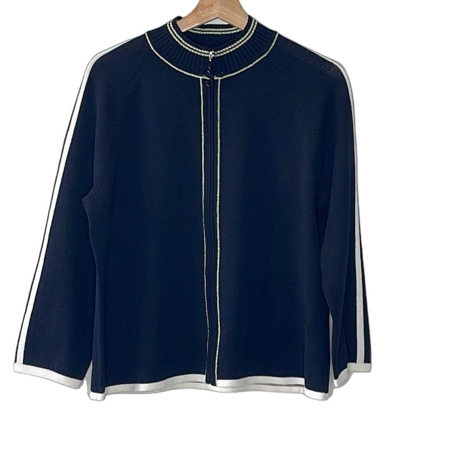 ST. JOHN SPORT WOMEN'S FULL ZIP CARDIGAN SIZE M
