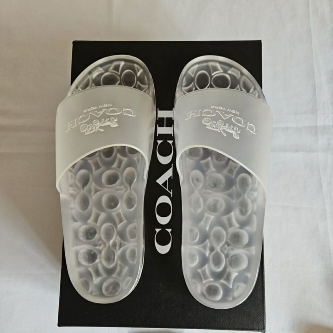 COACH Designer Ulyssa Clear Jelly Rubber Slides Sandals Sz 8