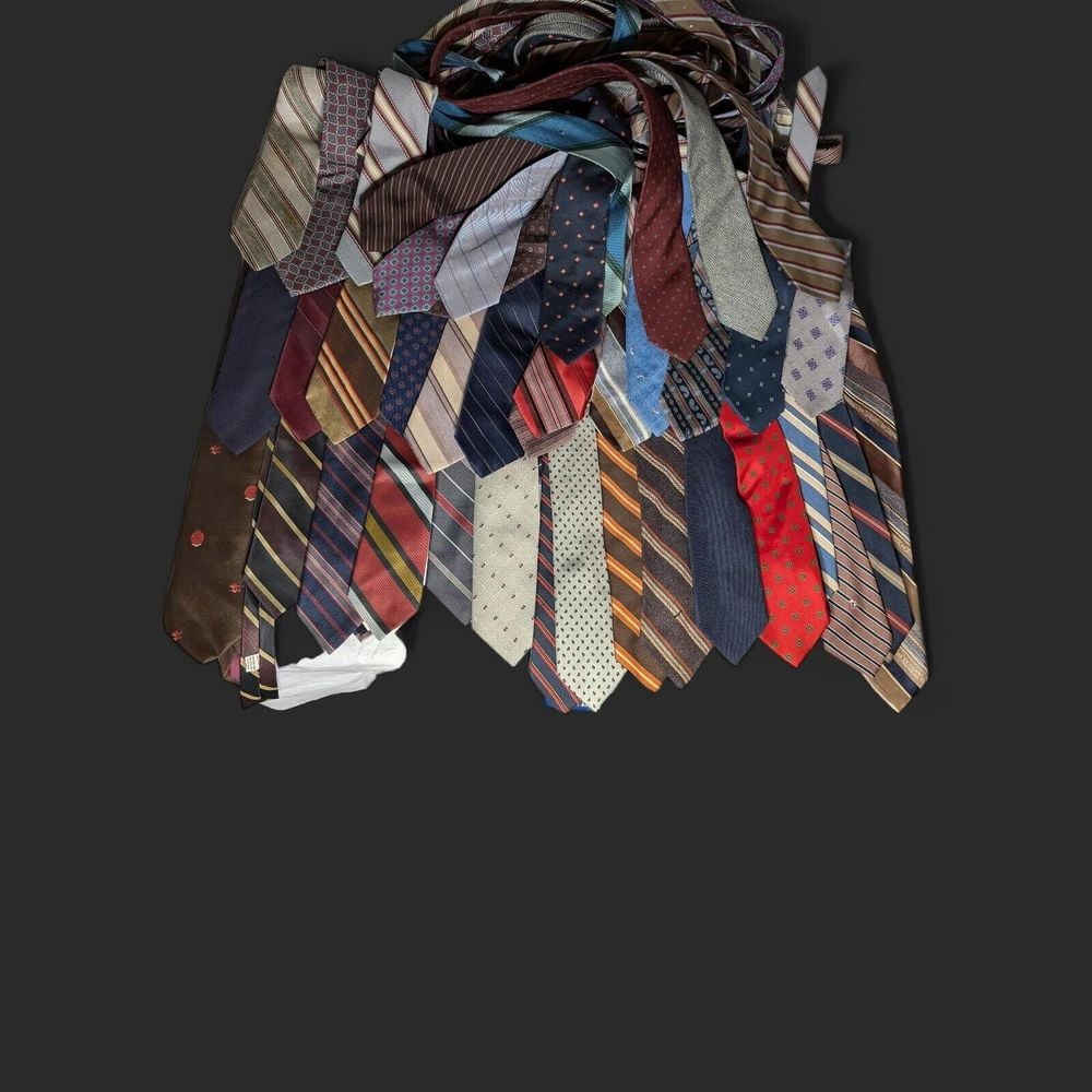 Lot of 50 Vintage Ties Silk-Cotton-Etc. 70s 80s 90s Made in USA Italy