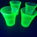 Uranium Vaseline Glass Shot Glasses Glows Under Black Light Set Of 4