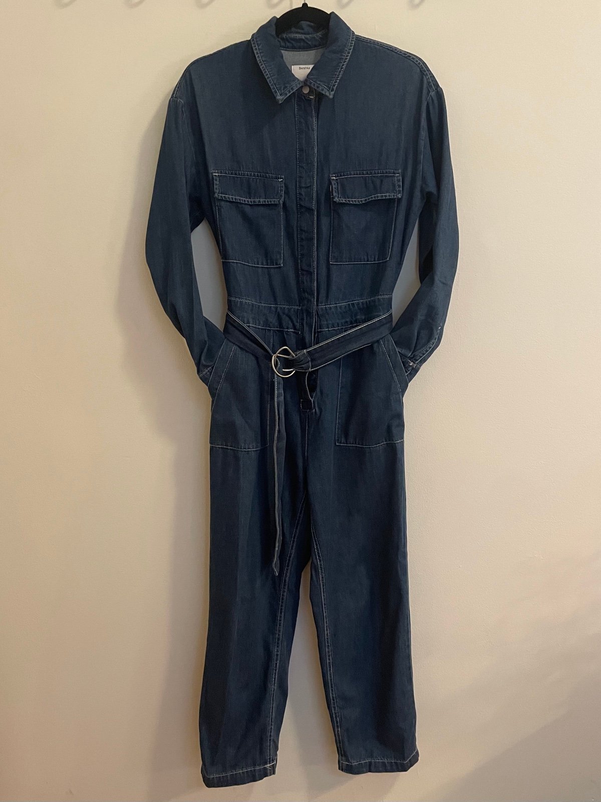 Bershka Navy Blue Denim Jumper