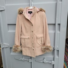 Express cashmere and wool winter Coat fur 6 medium