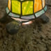 VTG Stained Glass Tiffany Style Turtle Accent Lamp Blue/Green Multicolored 8”