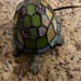 VTG Stained Glass Tiffany Style Turtle Accent Lamp Blue/Green Multicolored 8”