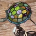 VTG Stained Glass Tiffany Style Turtle Accent Lamp Blue/Green Multicolored 8”
