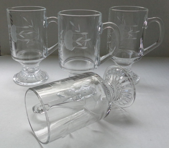 Princess House Mugs - Etched Crystal Mugs - Irish Coffee Mugs - Heritage (4)