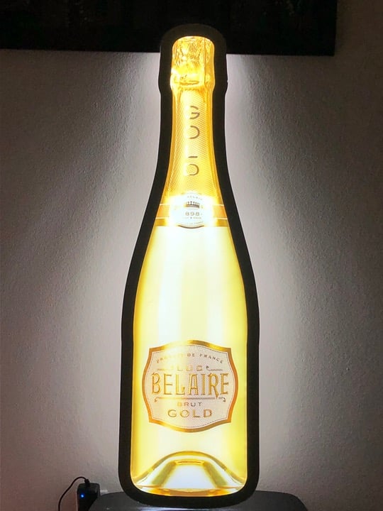 Luc Belaire Gold Brut LED Bar Sign Man Cave Garage Decor Lighted Sign
