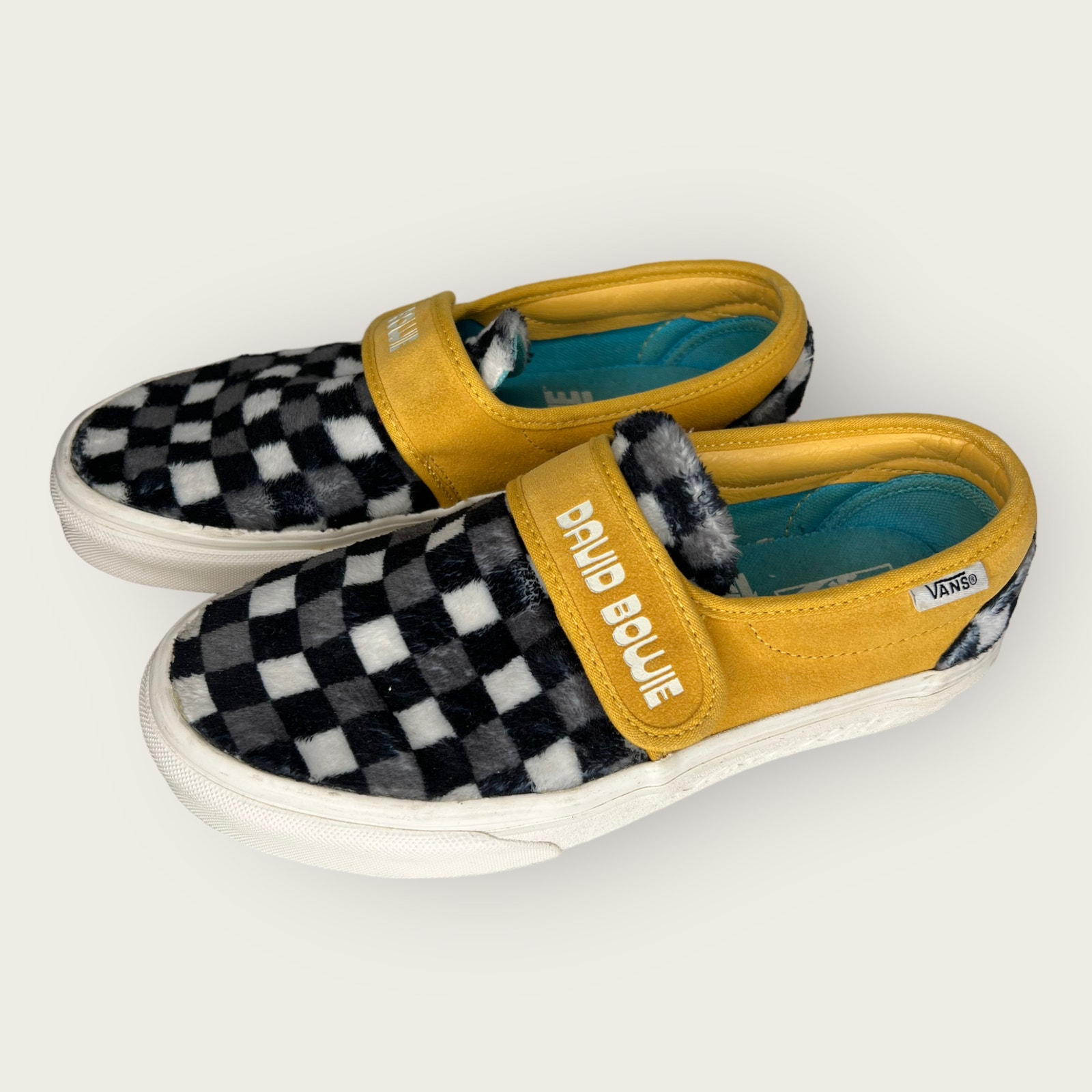 Vans David Bowie Hunky Dory | Womens 6 Mens 4.5 | Yellow Black Check Funky Retro