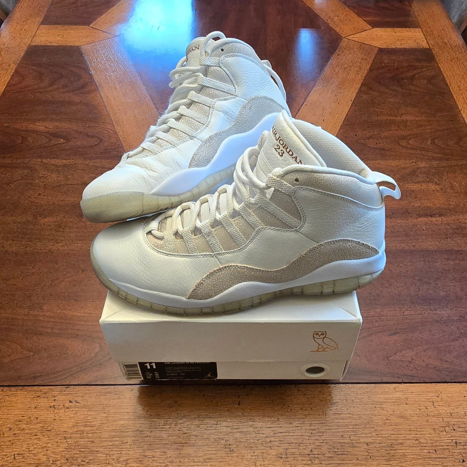 Size 11 Jordan 10 Drake OVO White