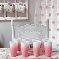 Vintage hazel atlas pink ombré glasses