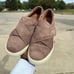 Frye Women's Velcro Slip On Nina Stud Slip Suede Sneakers in Dusty Rose Size 7.5