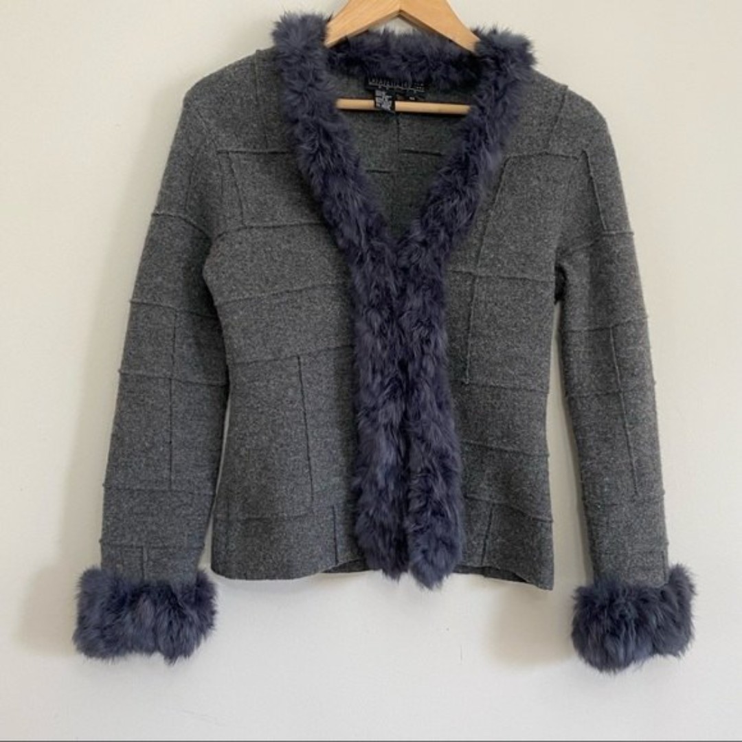 Lafayette 148 Wool and Rabbit Fur Cardigan