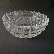 RARE Fostoria American 8 5/8 Flared Cupped Clear Glass Bowl Cubist Stem 2056