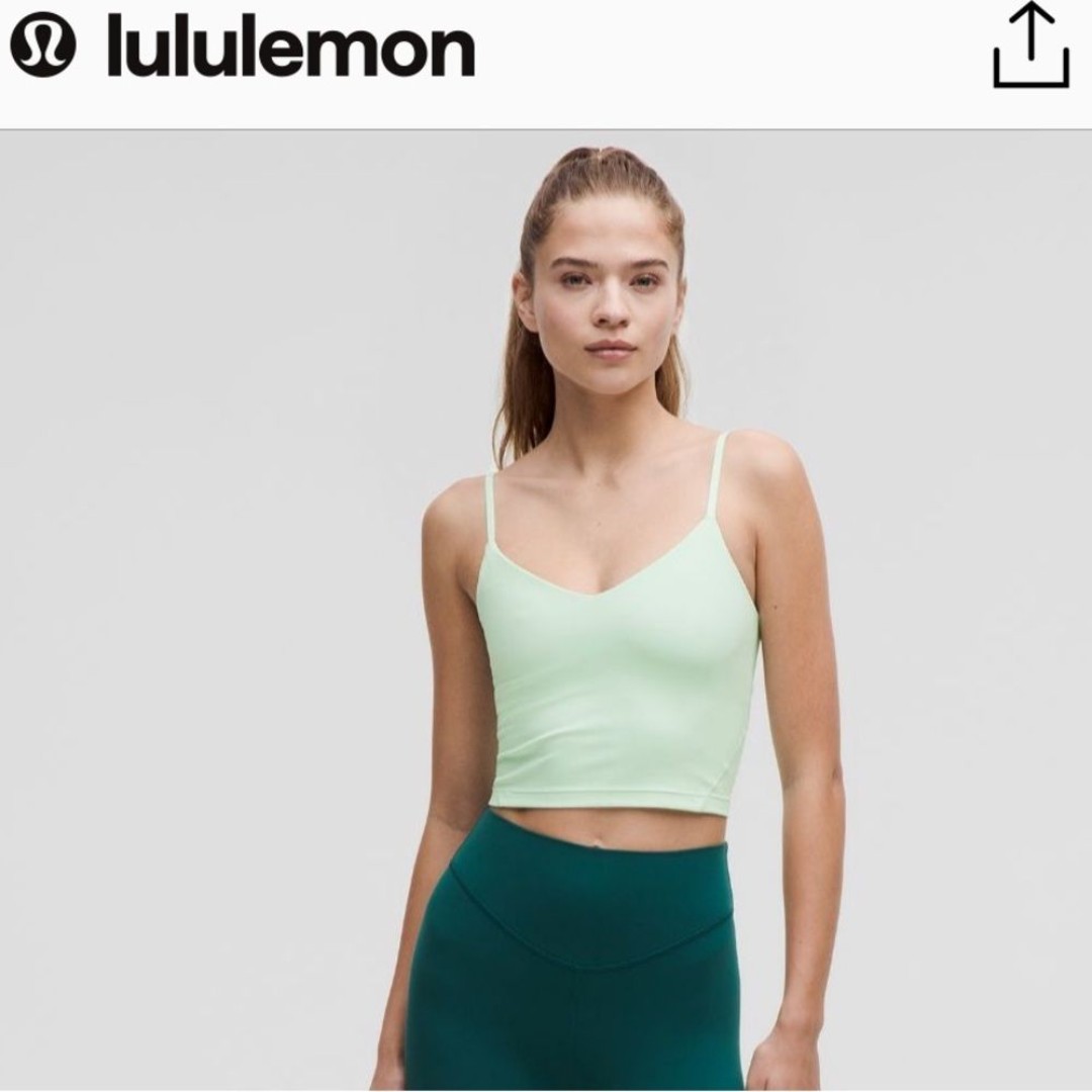 NWT Lululemon Align Cropped Cami Tank Top Sz 10 A B Sea Mist