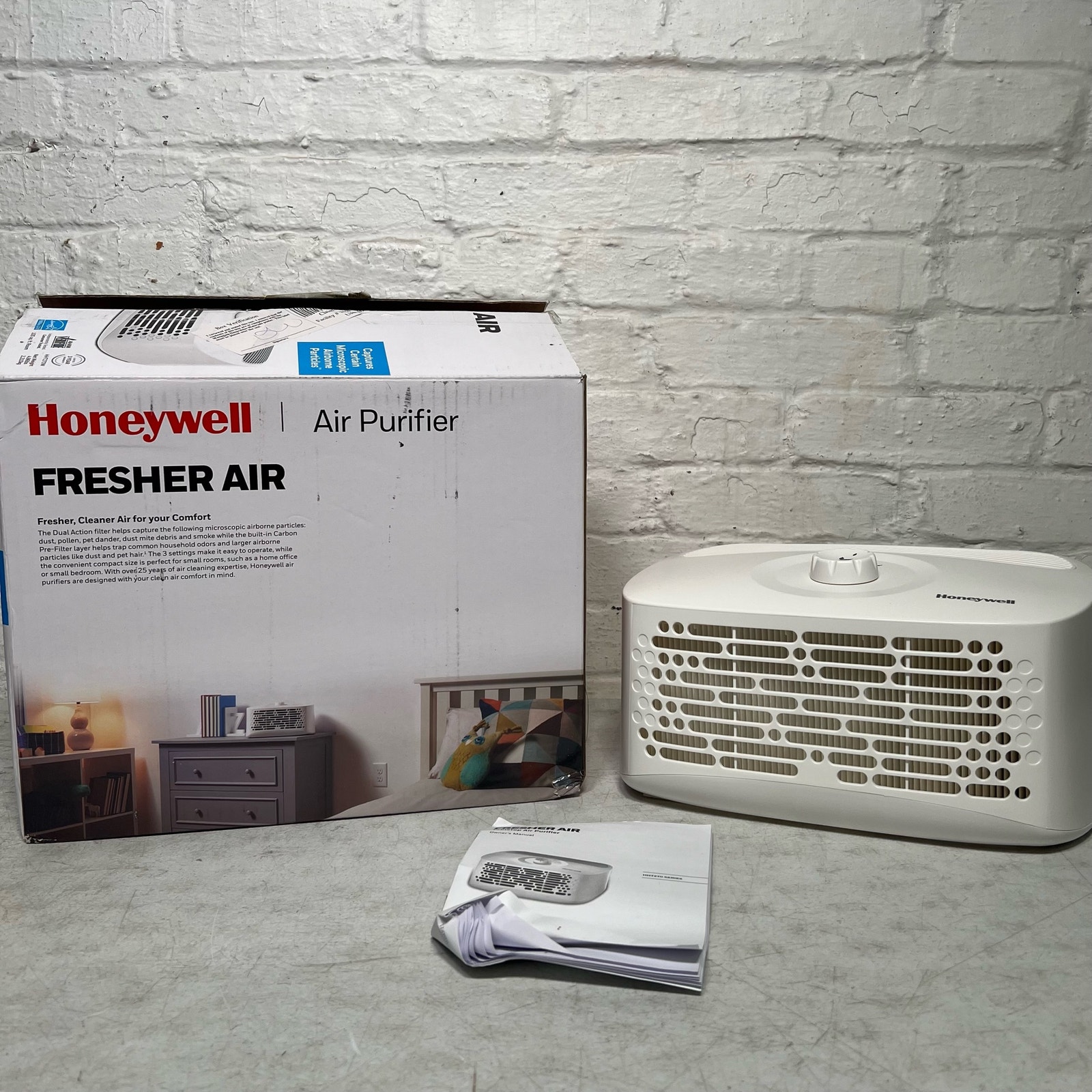 Honeywell Air Purifier 100sqft, Dual Action Air Filter, HHT270, Tabletop, White