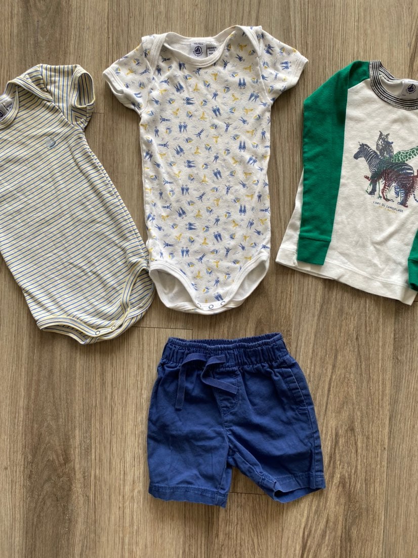 Petit Bateau Shirt & Short Bundle / Lot