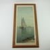 Antique Art Print Sailing Ship Blue Point Oyster Boats Alfred T. Bricher Framed