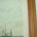 Antique Art Print Sailing Ship Blue Point Oyster Boats Alfred T. Bricher Framed