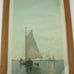 Antique Art Print Sailing Ship Blue Point Oyster Boats Alfred T. Bricher Framed