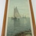 Antique Art Print Sailing Ship Blue Point Oyster Boats Alfred T. Bricher Framed