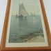Antique Art Print Sailing Ship Blue Point Oyster Boats Alfred T. Bricher Framed