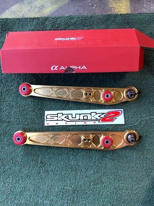 Skunk2 Honda/Acura EK Alpha Series Rear Lower Control Arm Set - Gold New Set