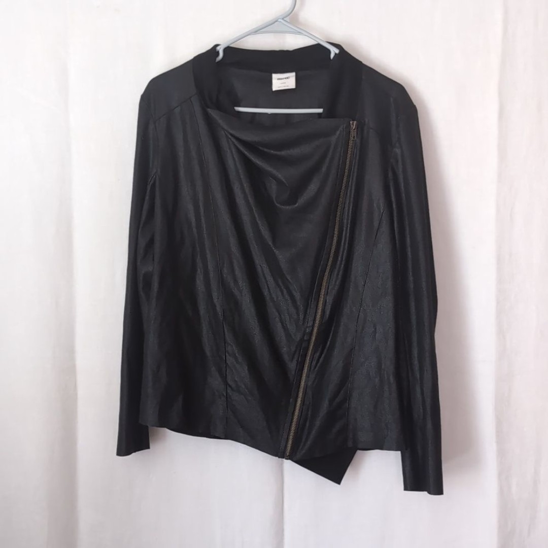 Mote Black Vegan Suede Moto Style Jacket Size Large