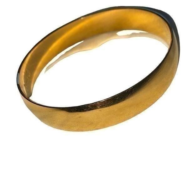 Crown Trifari Vintage EUC 1950-1960 Gold Bangle Plain Smooth Stackable Gypsycore