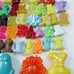 Vintage Gogos Crazy Bones Mini Action Figures Lot of 58 Cards & Guide book