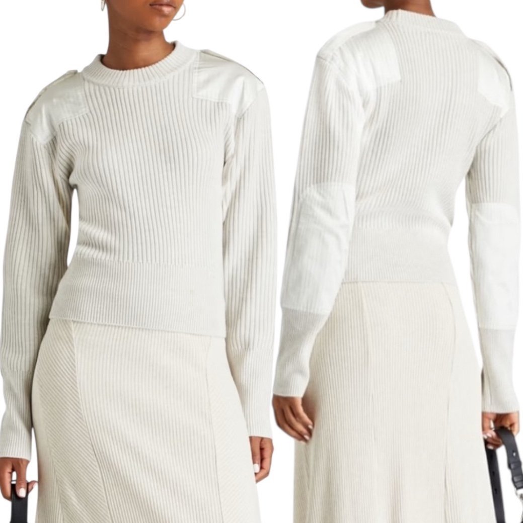 Rag & Bone Women’s Nikole Wool Ribbed Crewneck Military Army Style Sweater