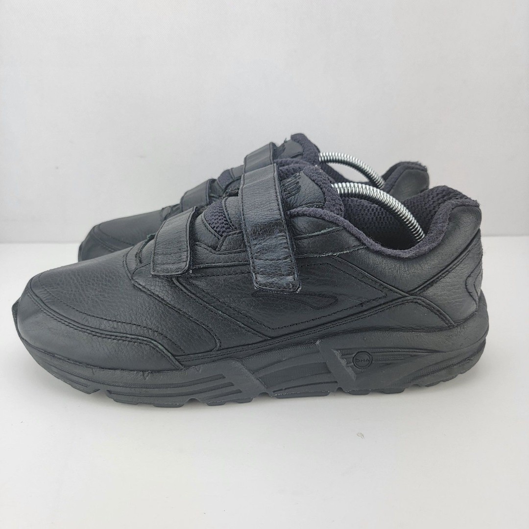 Brooks Mens Size 10 4E Wide Black Leather Addiction Walking Shoes 1100404E001