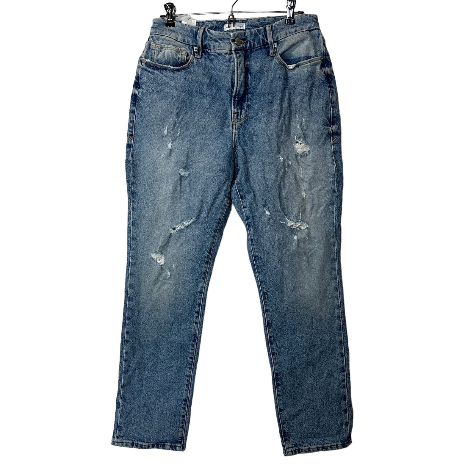Good American Good Classics Distressed High Rise Skinnyish Fit Jeans Women 4/27