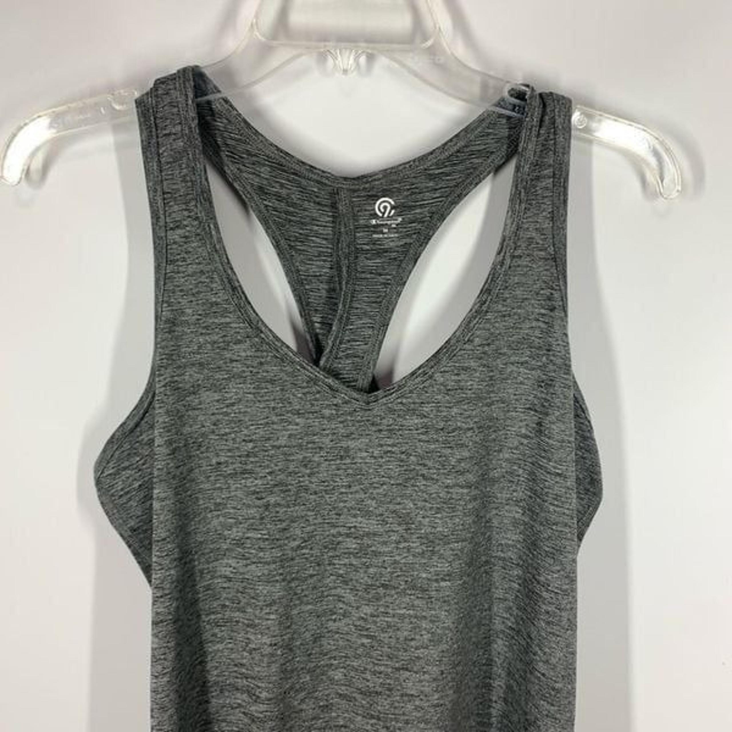 Champion Women's Heather Pullover V-Neck Racerback Tank Top Gray Size Medium