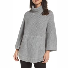 Ugg Raelynn Grey Sweater Chunky Knit Turtleneck Relaxed Pullover