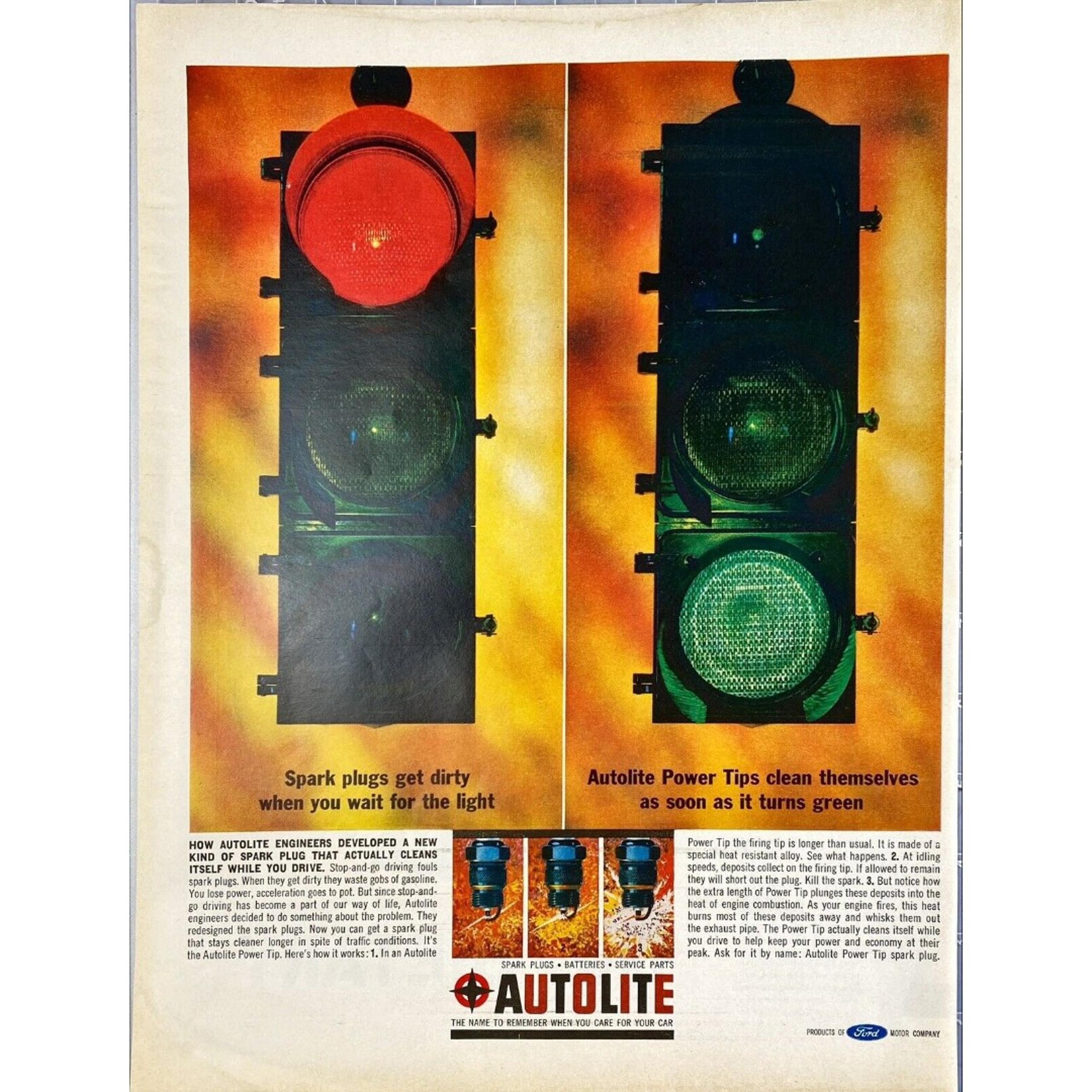 AUTOLITE Spark Plugs "The name to remember when you care for your car" Ad 1963