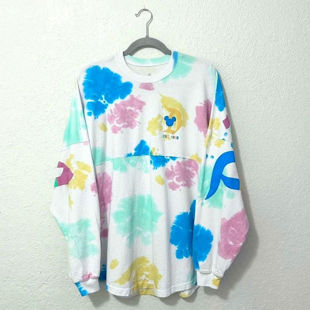 Disney Spirit Jersey long sleeve shirt tie dye size medium