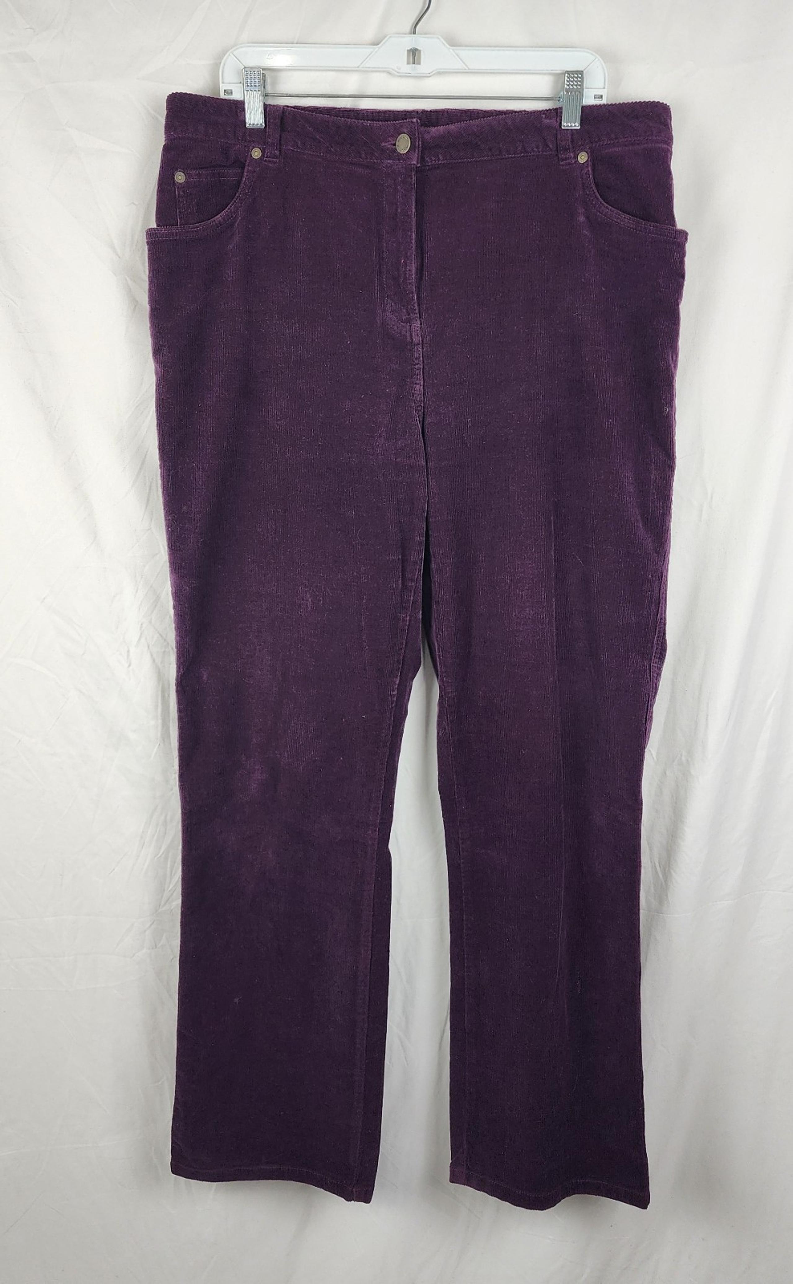 Woolrich Corduroy Wine Burgundy Women's Stretch Straight Cut Comfy Pants sz 16