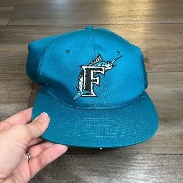 Vintage Florida Marlins Blue SnapBack Hat OS