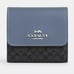 Coach-Colorblock Small Trifold wallet (Silver/graphite/light Mist)
