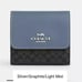 Coach-Colorblock Small Trifold wallet (Silver/graphite/light Mist)